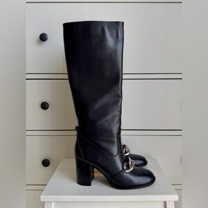 Balconi Elegant Black Knee-High Leather Boots